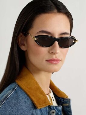 Bottega Veneta New Knot cat-eye acetate and gold-tone sunglasses
